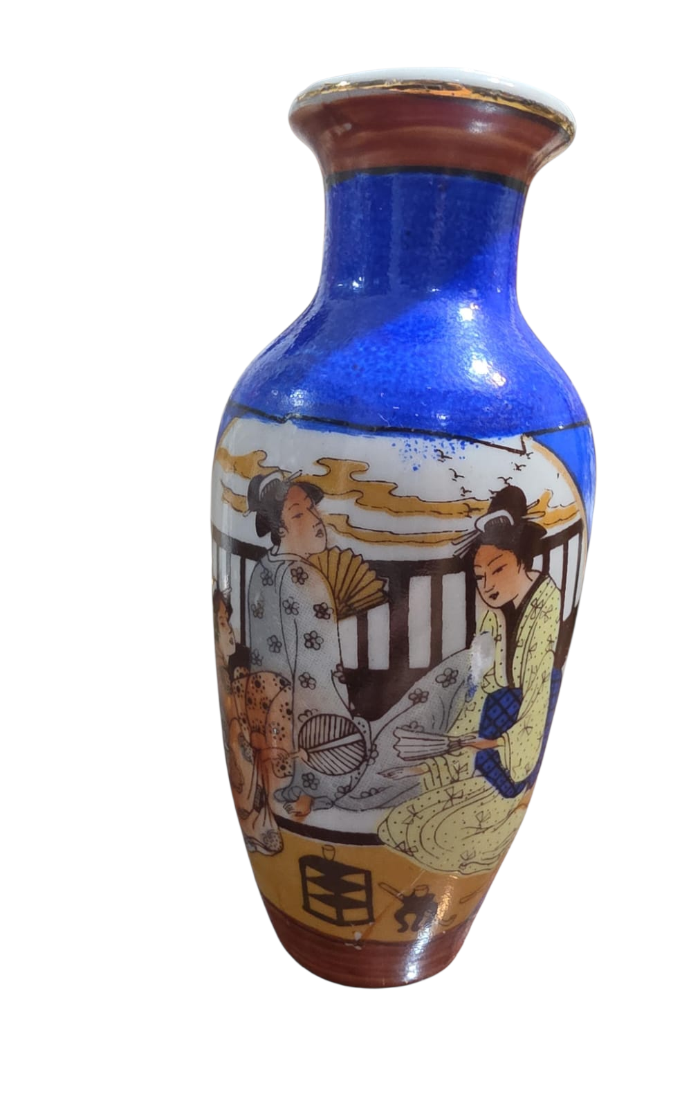 Vaso de porcelana com bela arte oriental