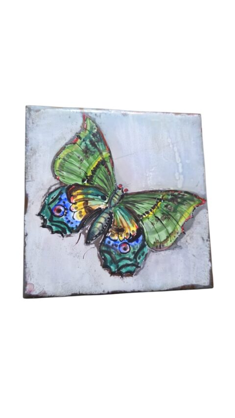 Azulejo de borboleta pintado a mão, bela arte