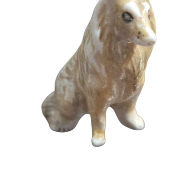 Escultura antiga, cachorro de porcelana