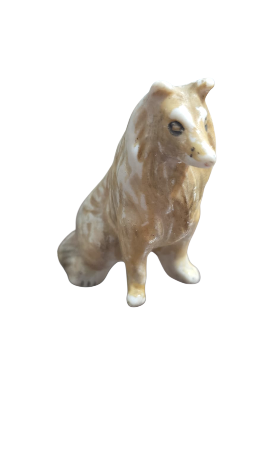 Escultura antiga, cachorro de porcelana