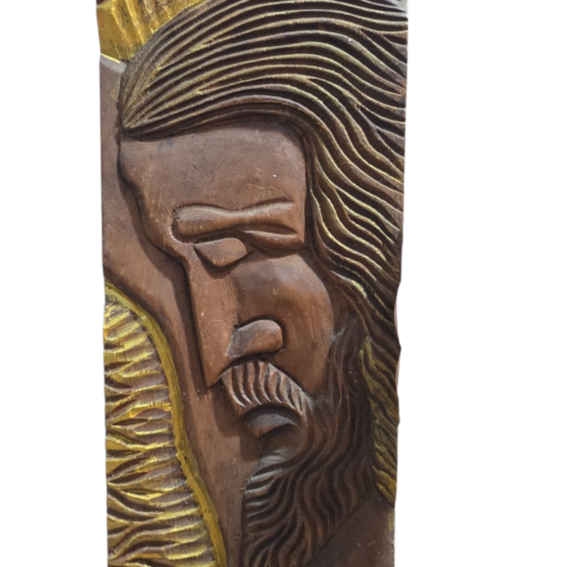Decoração sacra de madeira, para parede
