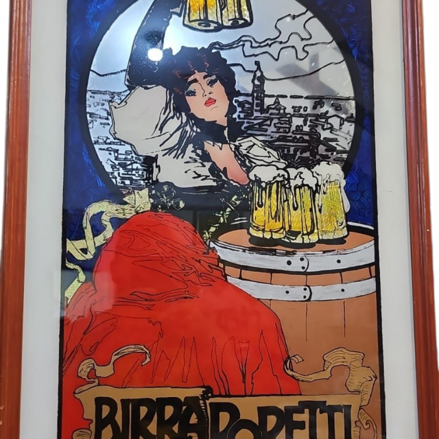 Quadro espelho antigo pintado à mão