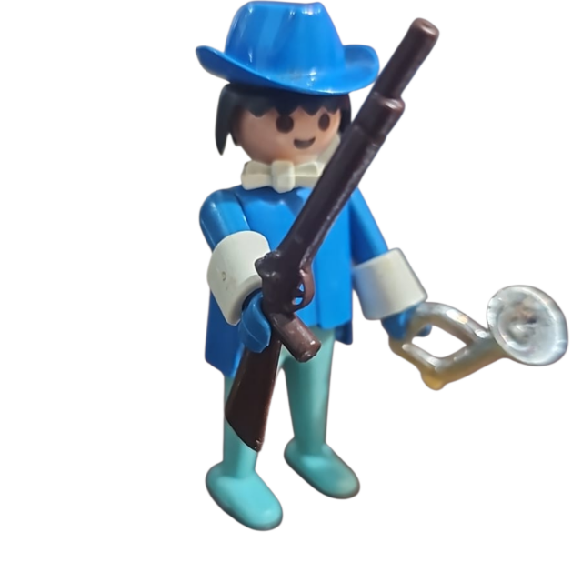 Antigo playmobil com acessórios de guerra