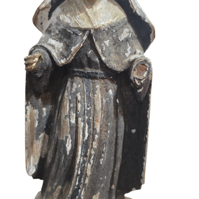 Imaginária, antiga arte sacra de madeira, com olhos de vidro, do século XVIII/XIX