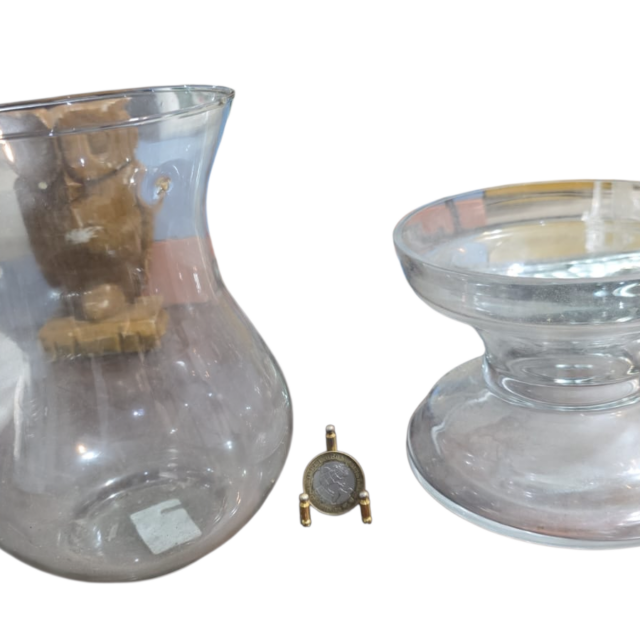 Par de vasos de vidro