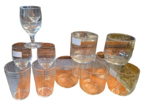 ote de copos e taças diversos, cristal/vidro