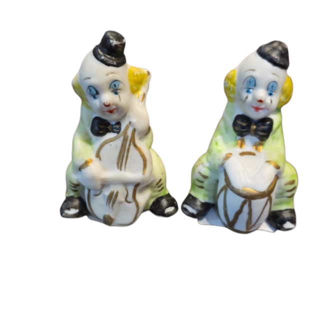 Par de palhaços de porcelana