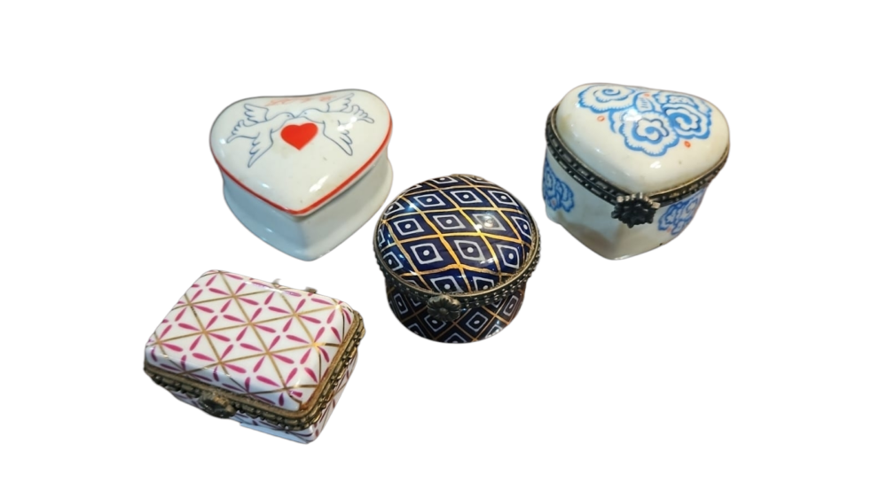 Lote de belos potiches de porcelana, linda arte