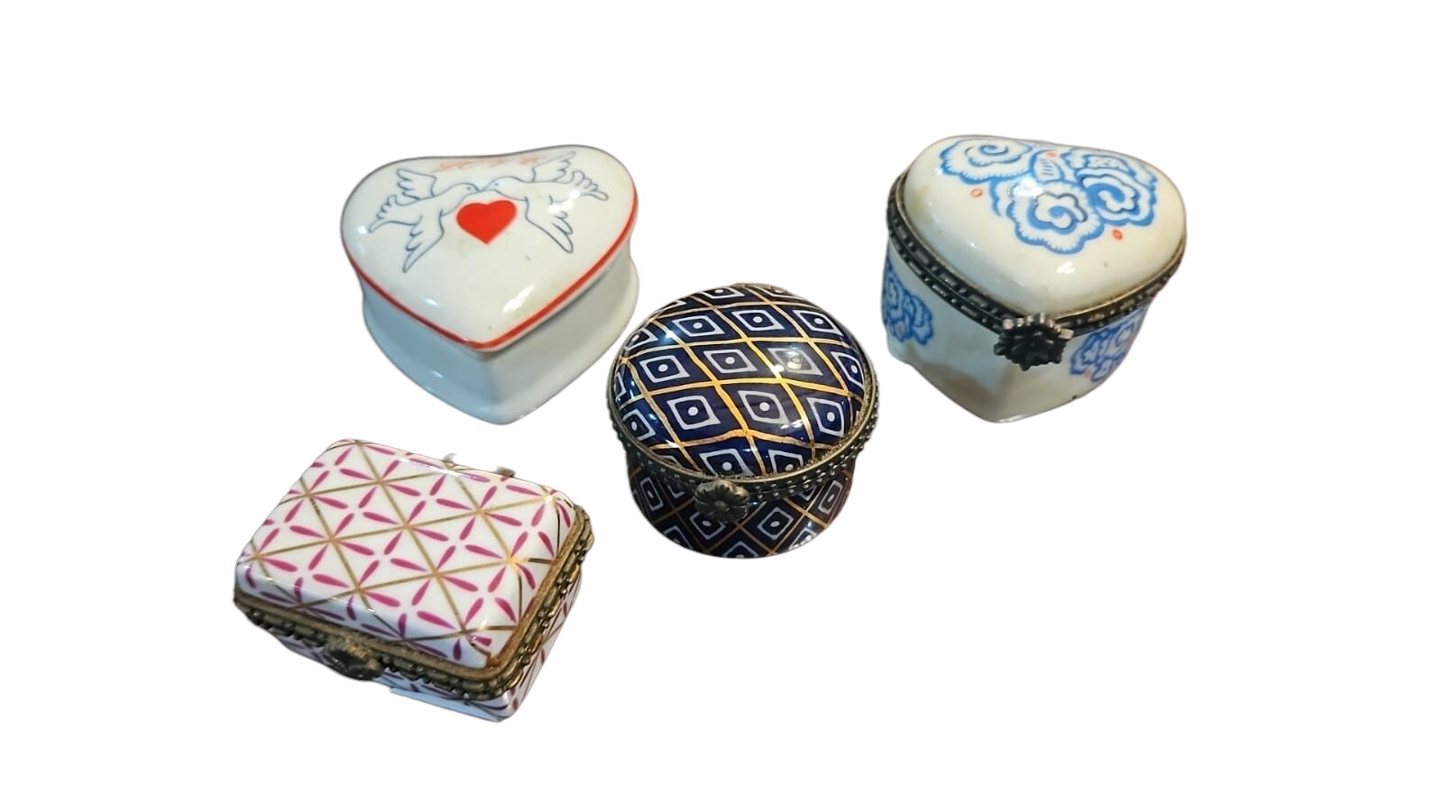 Lote de belos potiches de porcelana, linda arte