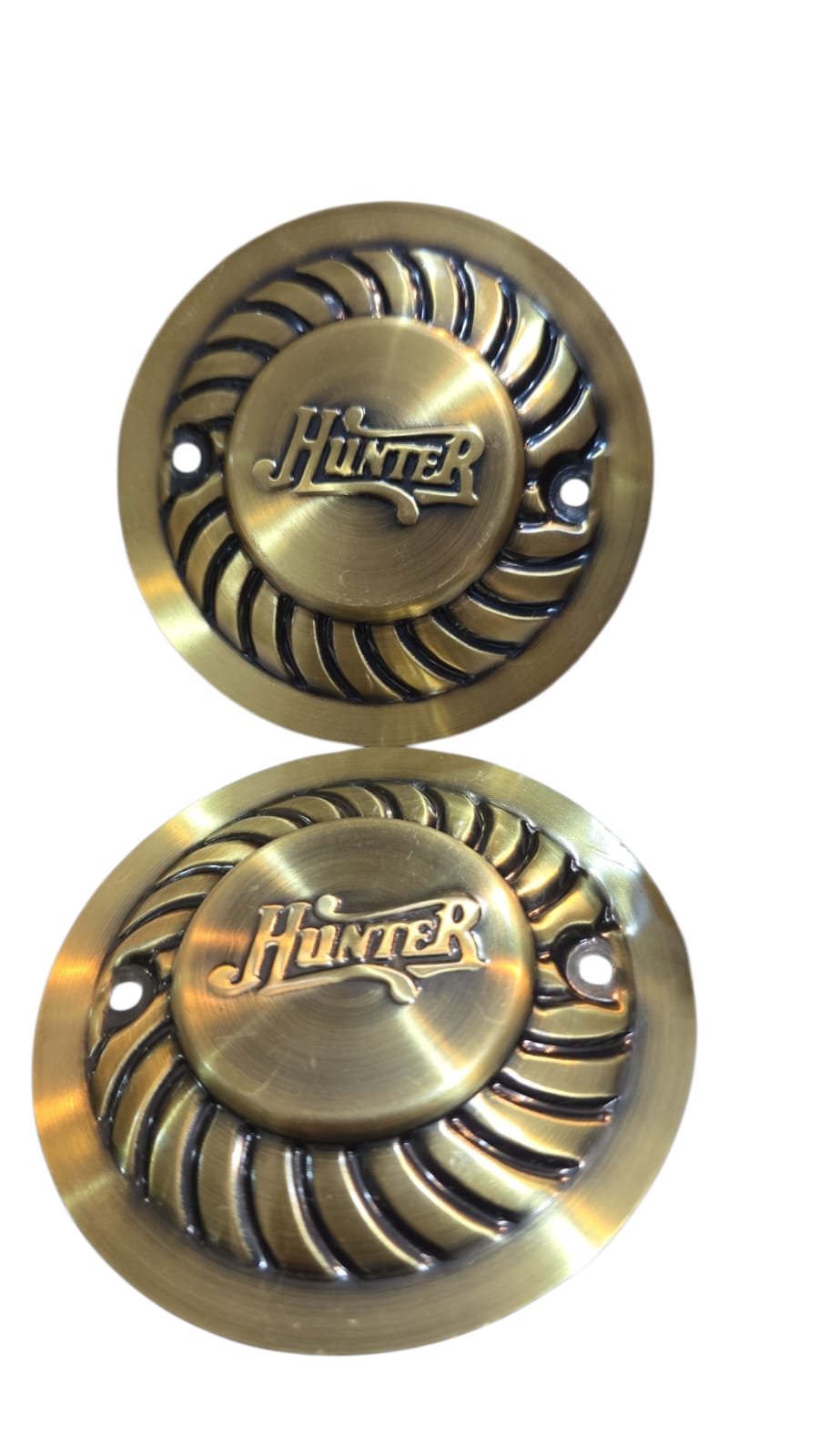 Par de apliques de metal da manufatura Hunter