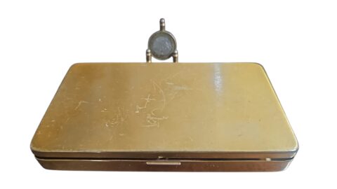 Antiga trousse/cigarreira francesa em dourado metal