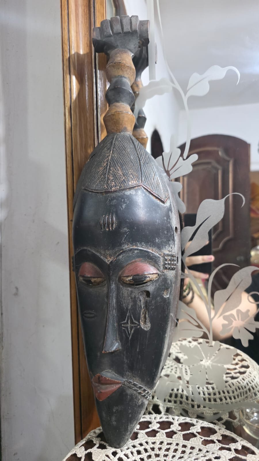 Antiga máscara africana de madeira, arte incrível - Imagem 2