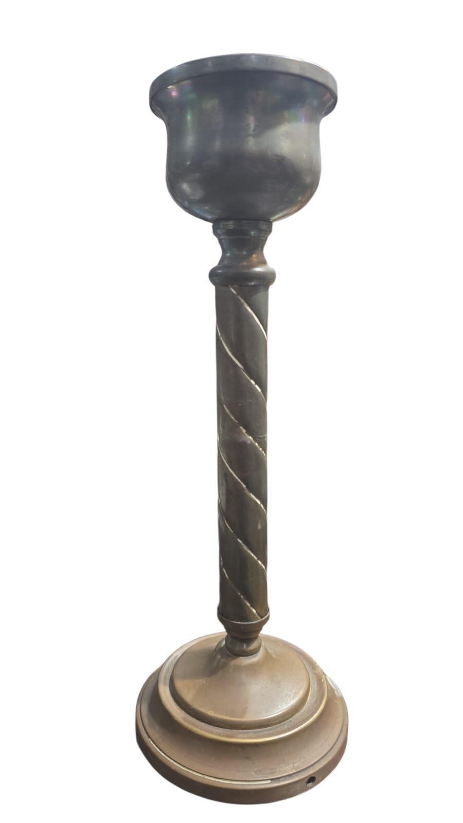 Antiga base para abajur em dourado metal