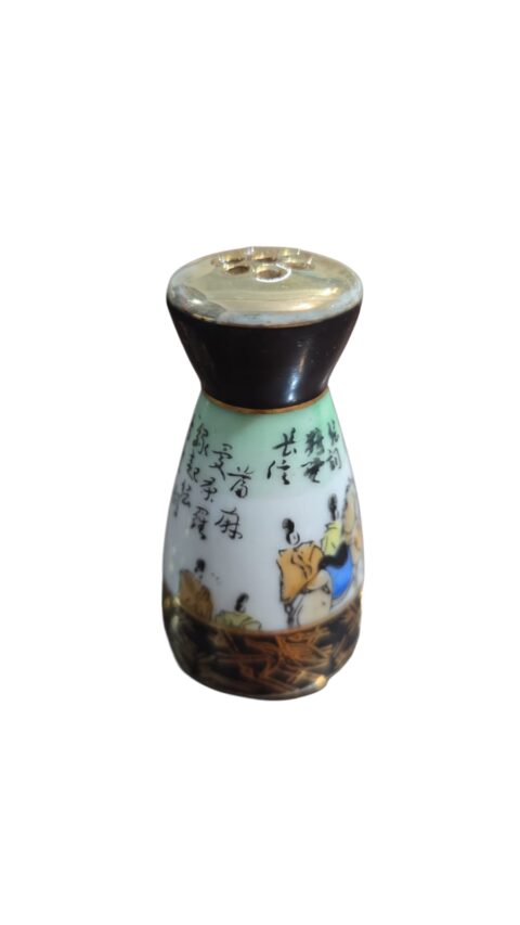 Saleiro de porcelana oriental, bela arte feita a mão