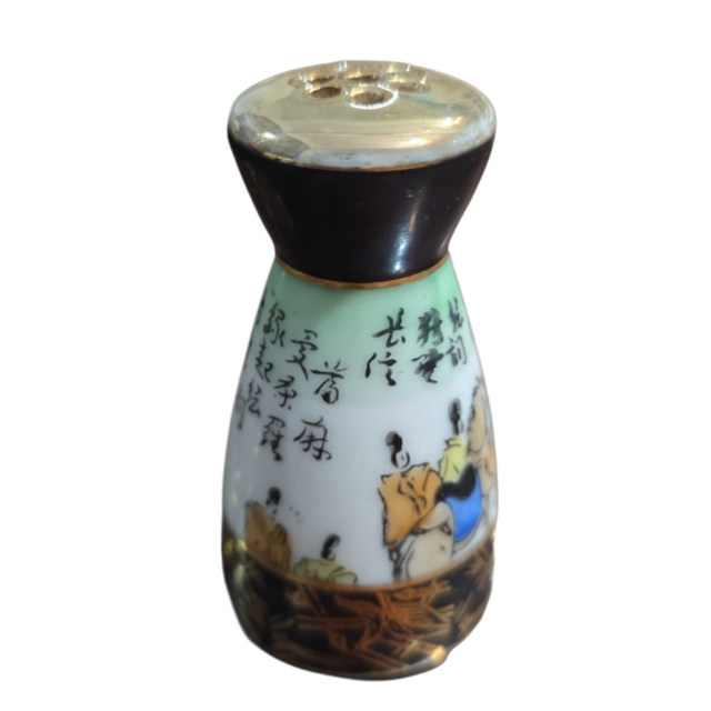 Saleiro de porcelana oriental, bela arte feita a mão