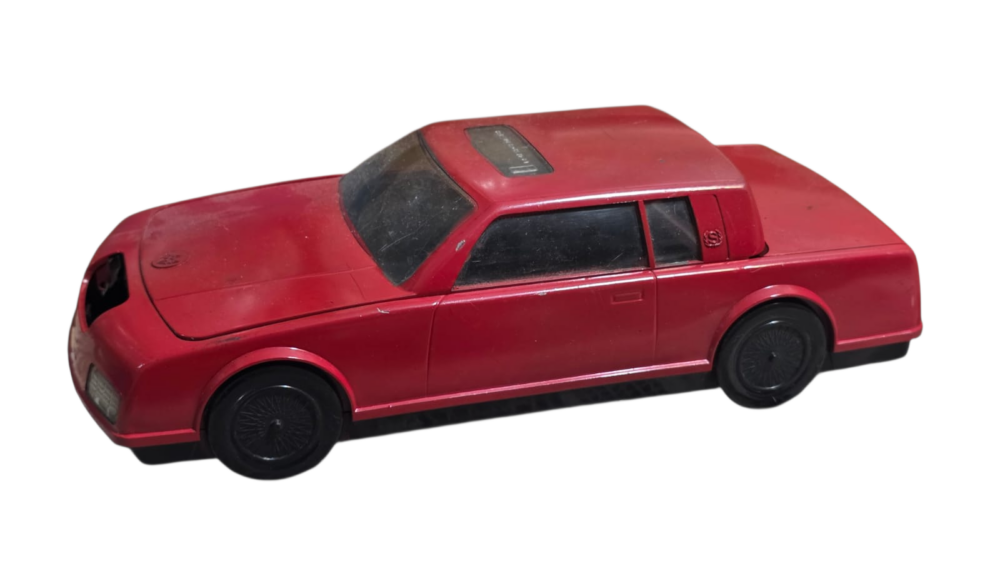 Antigo rebobinador de fita em formato de carro