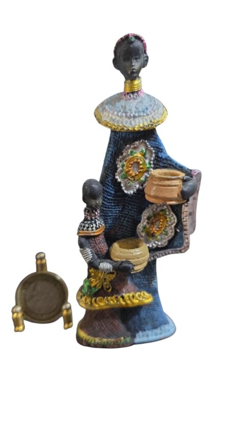 Escultura de matriz africana em resina