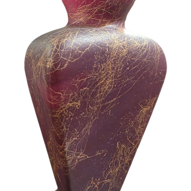 Elegante vaso de vidro pintado a mão