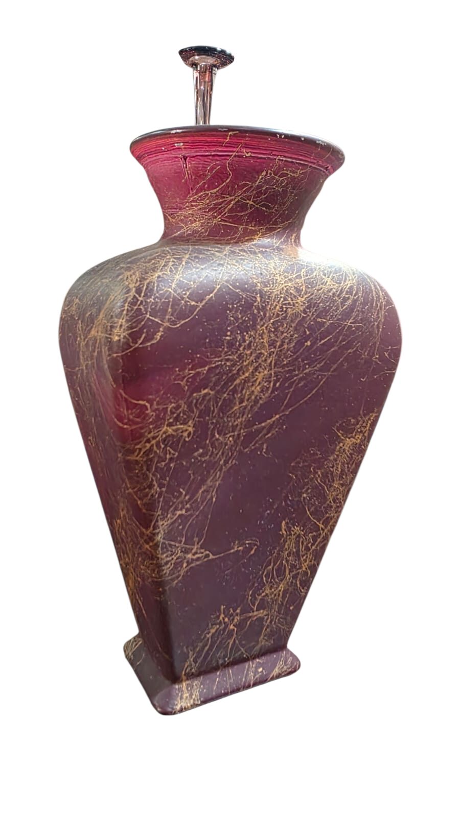 Elegante vaso de vidro pintado a mão