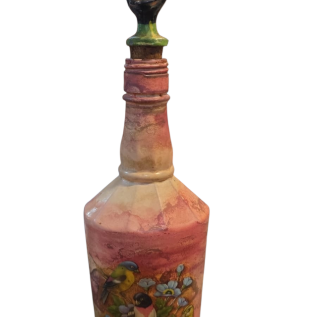 Garrafa com arte artesanal