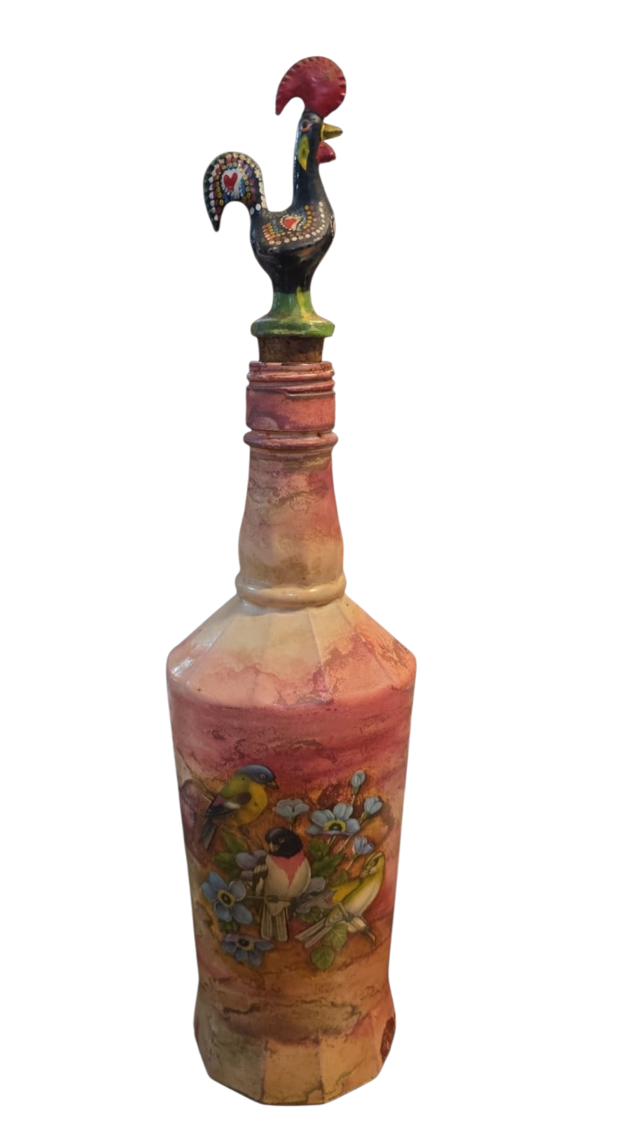 Garrafa com arte artesanal