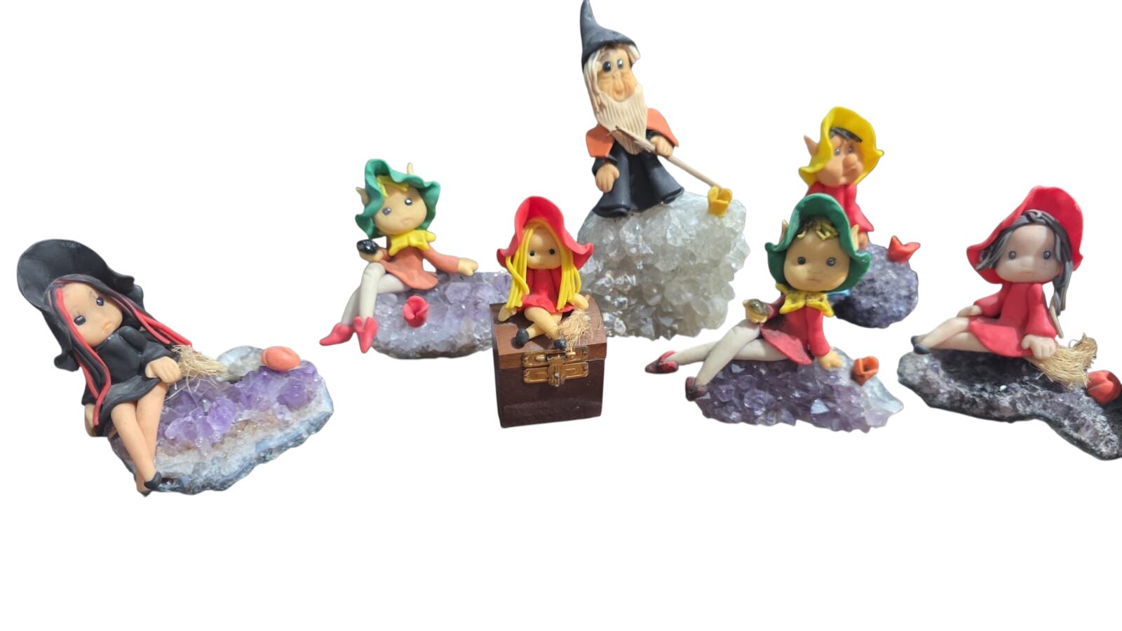 Lote de artesanais de biscuit com base de pedra