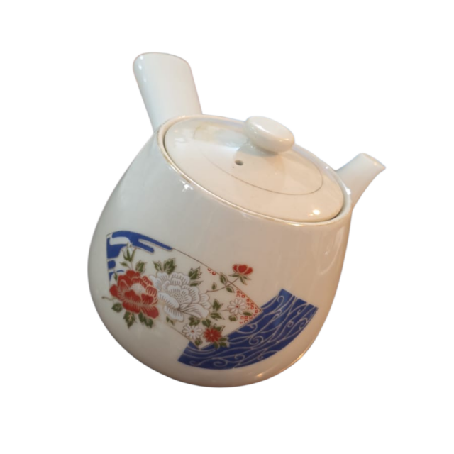Bule de porcelana oriental com alça