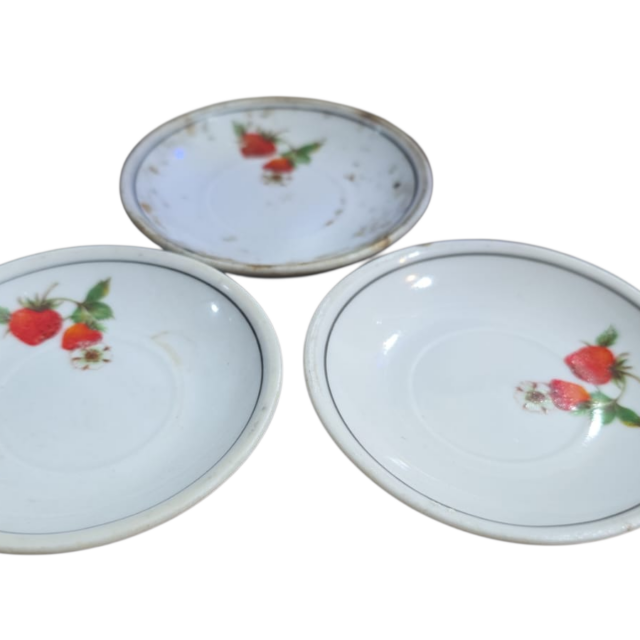 Trio de porta copos de porcelana Veracruz