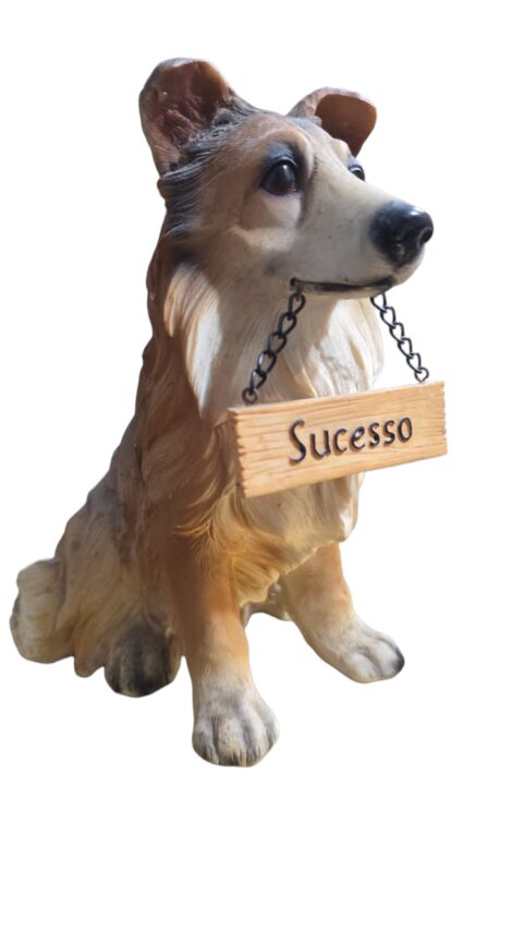 Grande escultura cachorro de resina