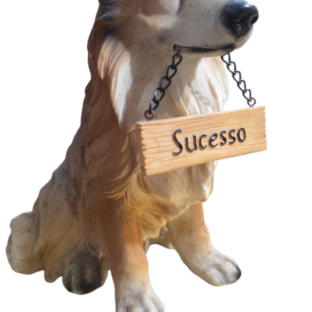 Grande escultura cachorro de resina
