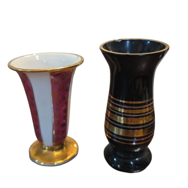 Par de vasos antigos Art Deco, porcelana Mauá