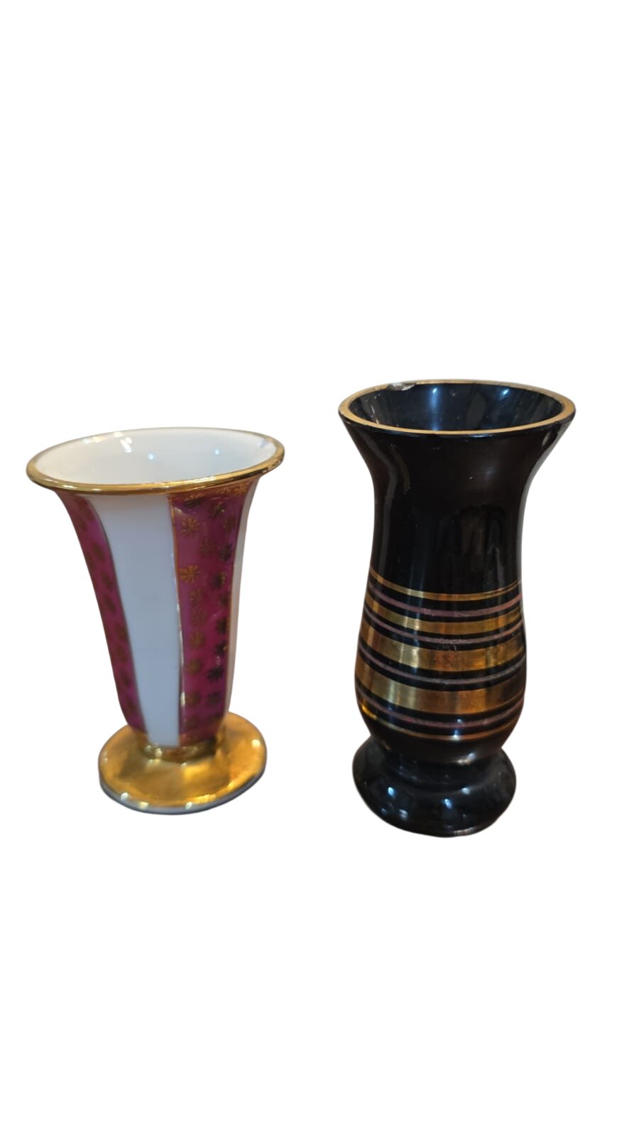 Par de vasos antigos Art Deco, porcelana Mauá