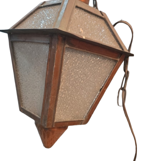 Antiga luminária estilo inglês de cobre
