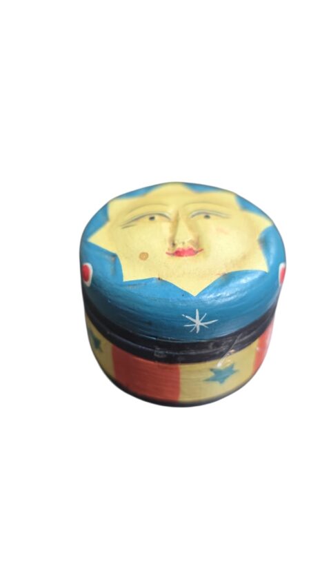 Potiche místico de madeira, pintado a mão