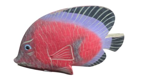 Peixe de madeira pintado a mão