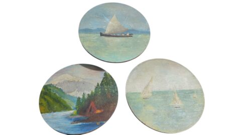 Trio de arte em madeira feita a mão