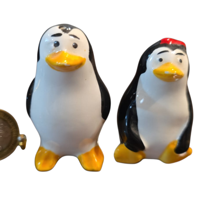Par de saleiro e pimenteiro de porcelana