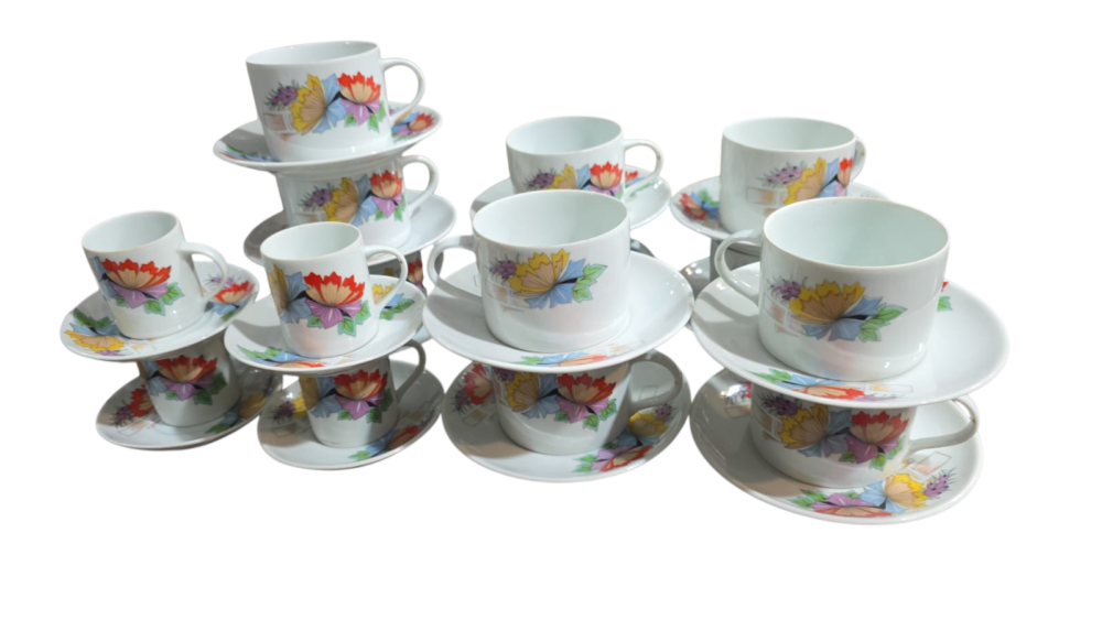 Conjunto de xícaras de porcelana Schmidt