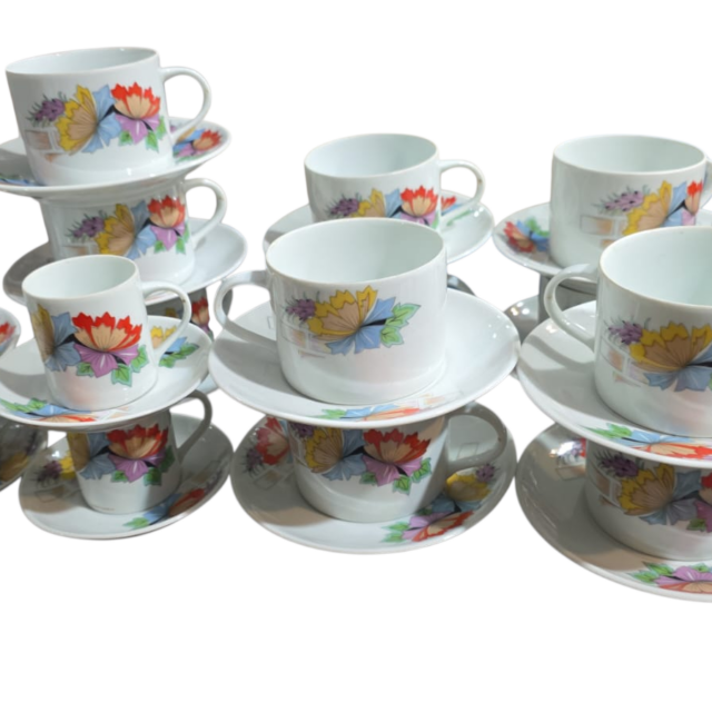 Conjunto de xícaras de porcelana Schmidt