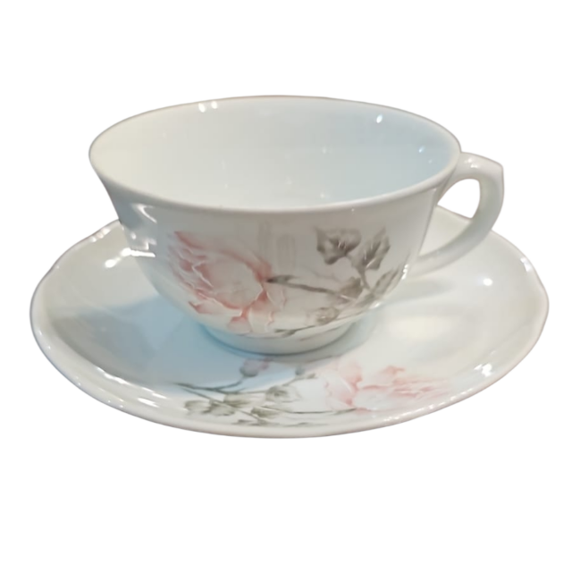 Xícara de chá porcelana Schmidt, motivos florais