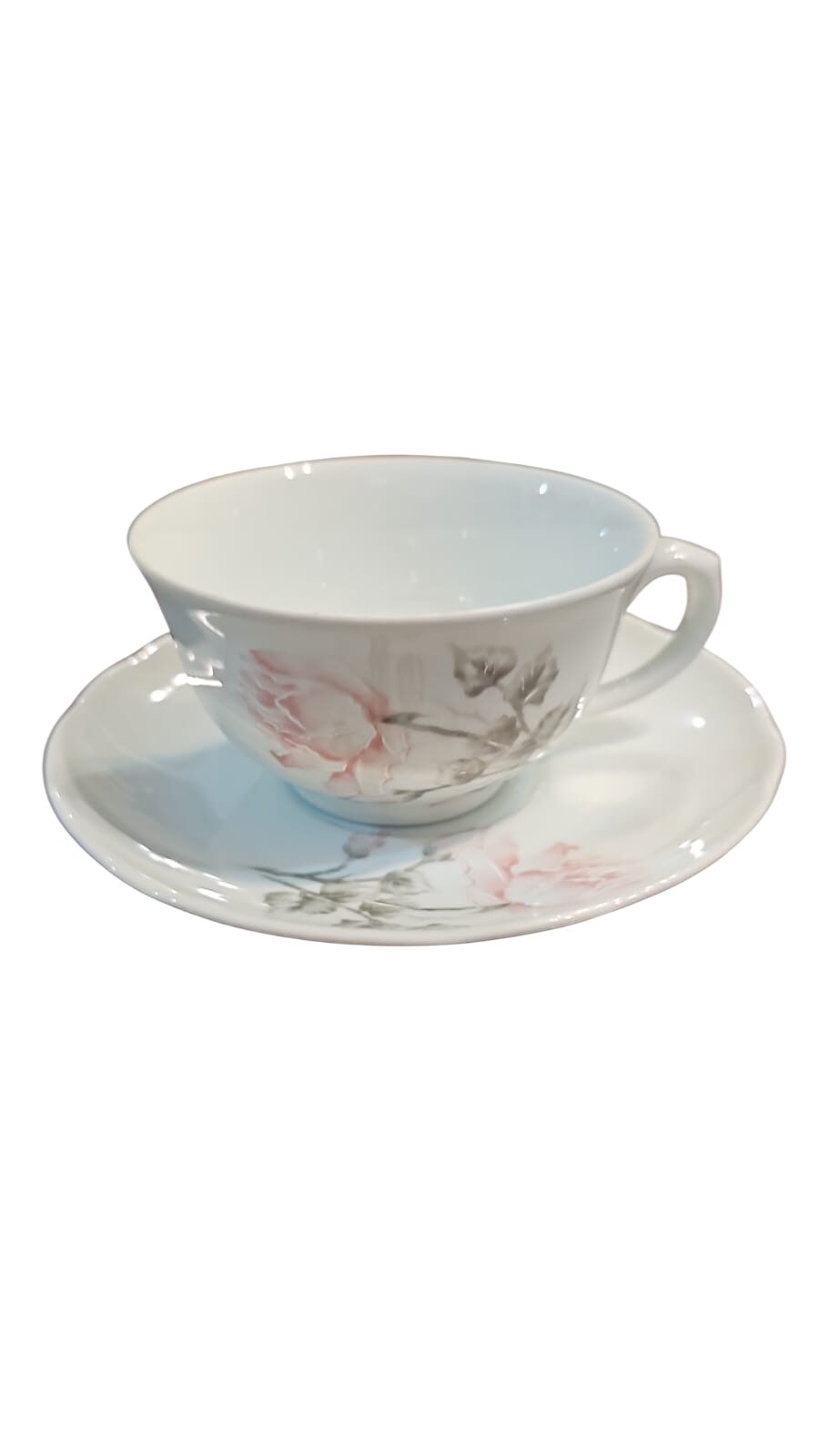 Xícara de chá porcelana Schmidt, motivos florais