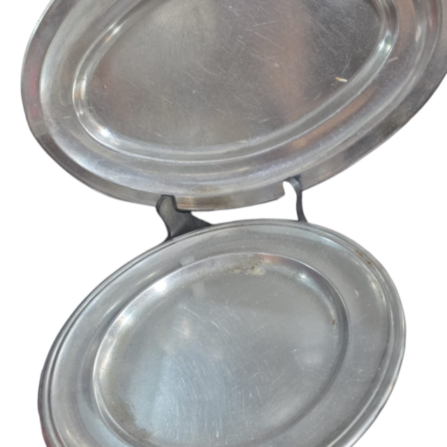 Par salva e travessa de inox