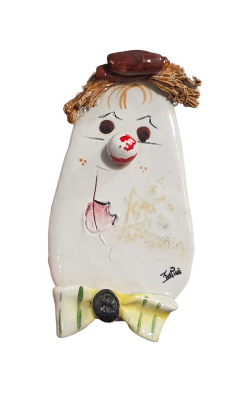 Enfeite de parede de palhaço em porcelana
