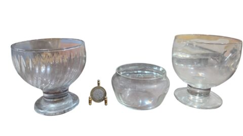 Lote com três itens de vidro/demi cristal
