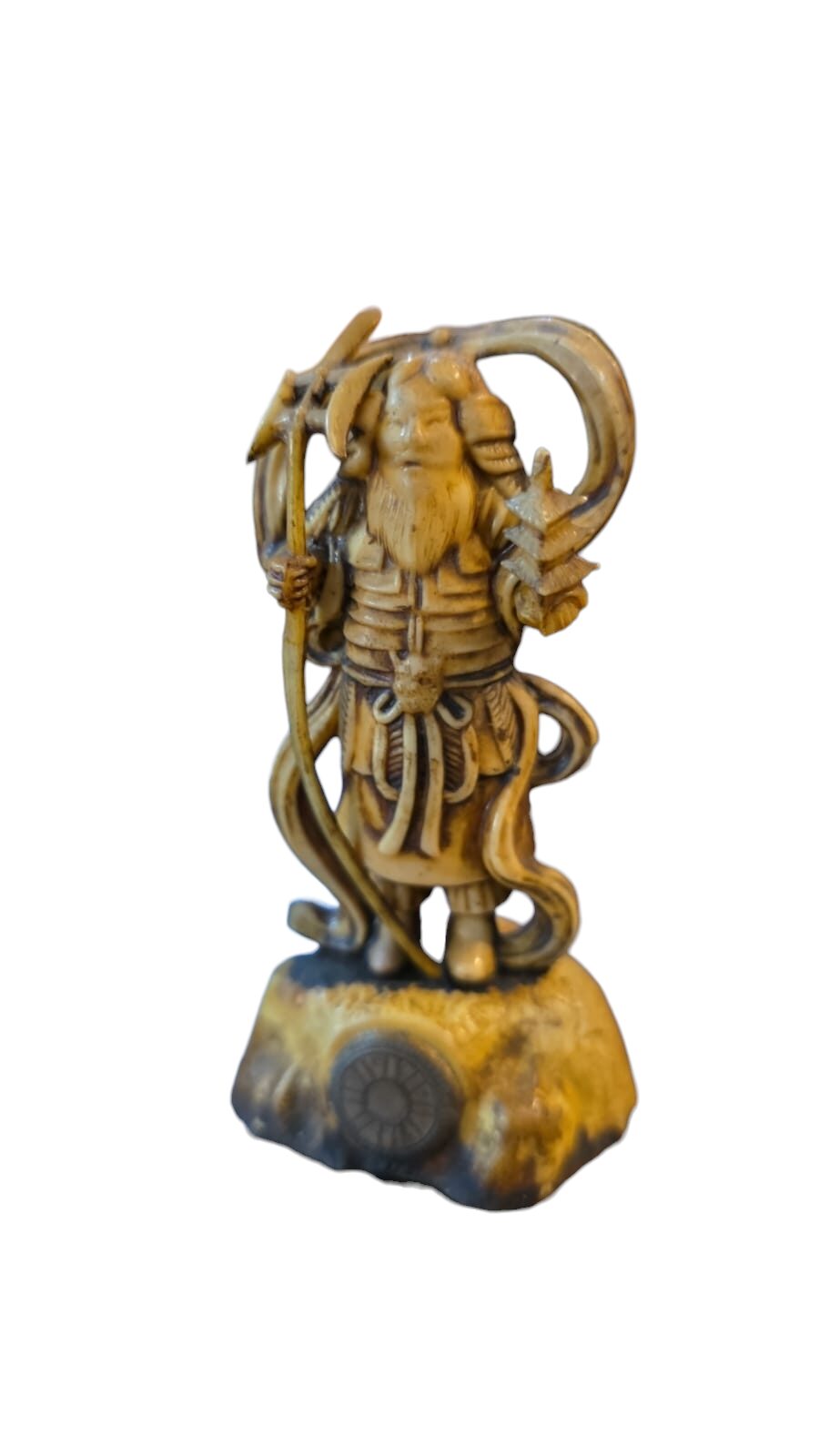 Escultura antiga oriental em galalite