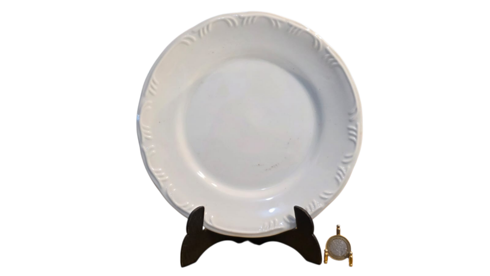 Antiga porcelana Schmidt com belos relevos na borda