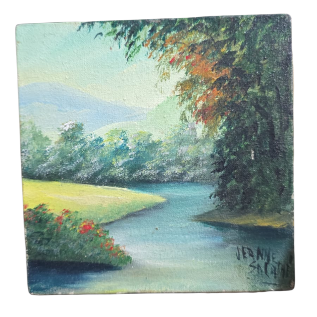 Pequena tela com pintura assinada