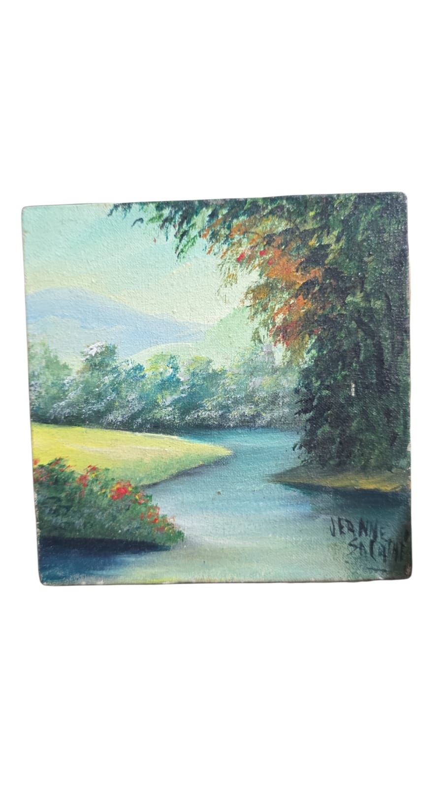 Pequena tela com pintura assinada