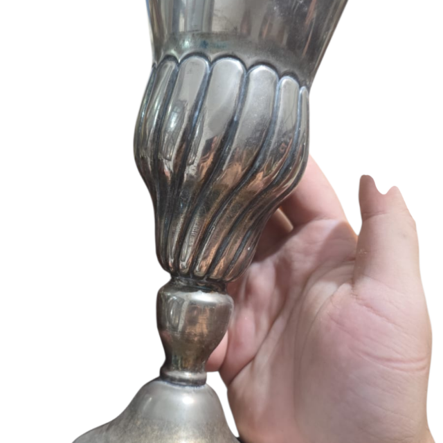 Bela floreira espessurada a prata, ótimo banho