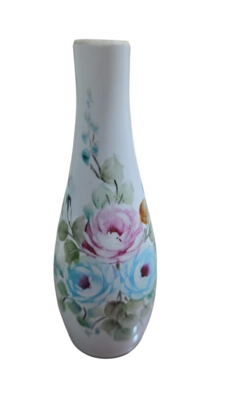 Vaso de porcelana com arte feita a mão